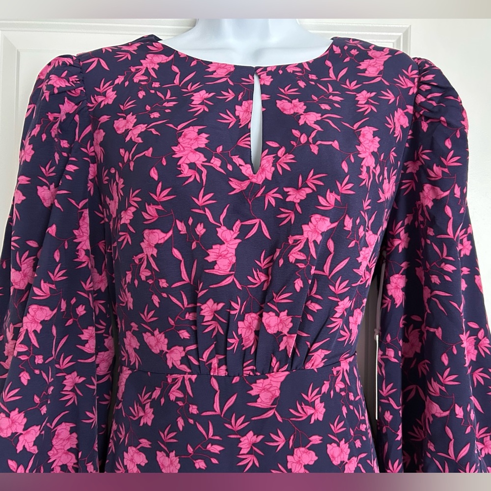 NWT HYACINTH HOUSE Navy & Fuchsia Floral Norma Maxi Dress Size Medium - Picture 7 of 10